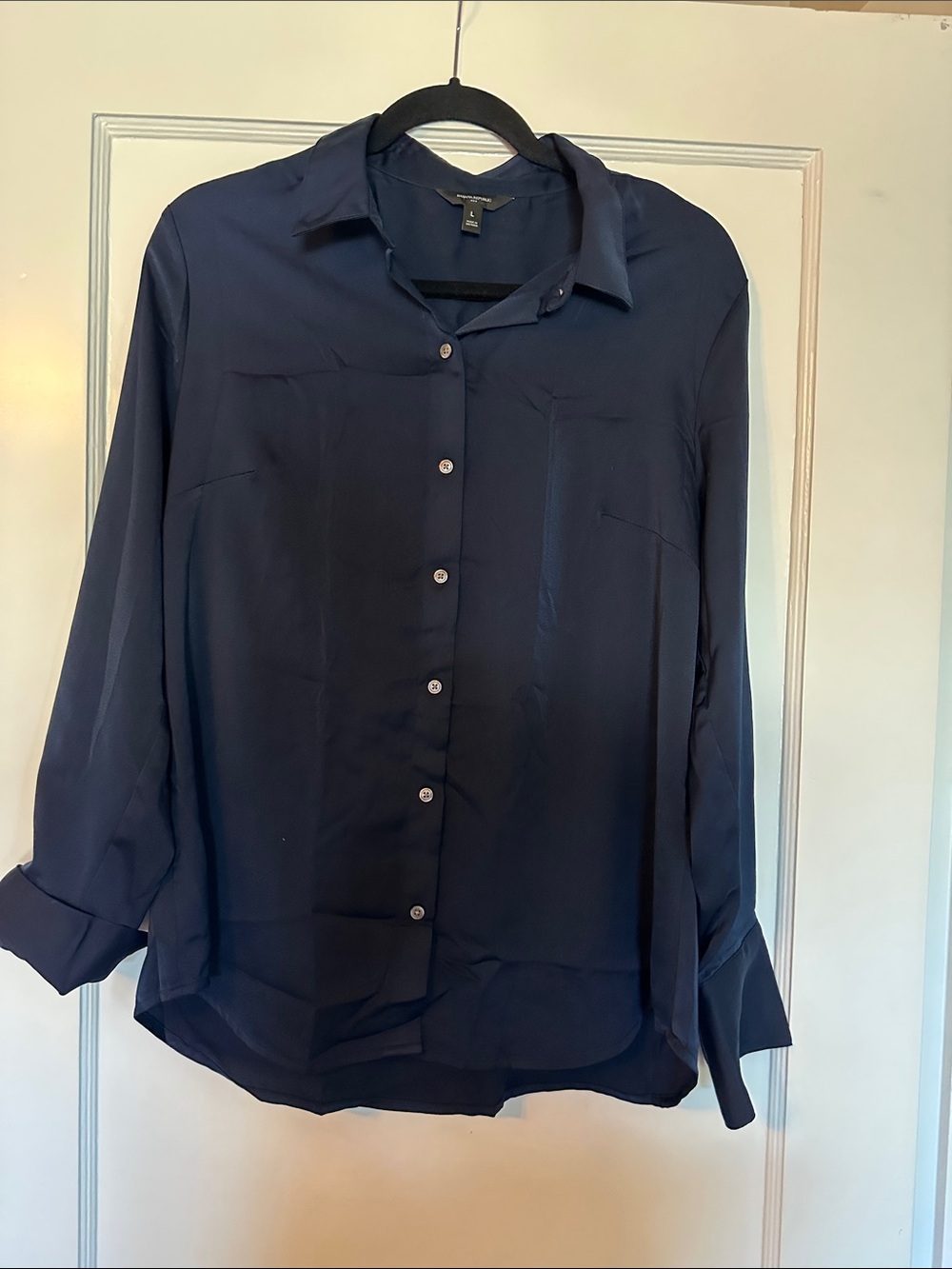 Banana Republic Dark Navy Button-Up Blouse